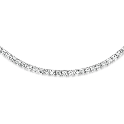 7.00ct Lab Diamond Tennis Necklace 3/4 Set in 9K White Gold G/VS